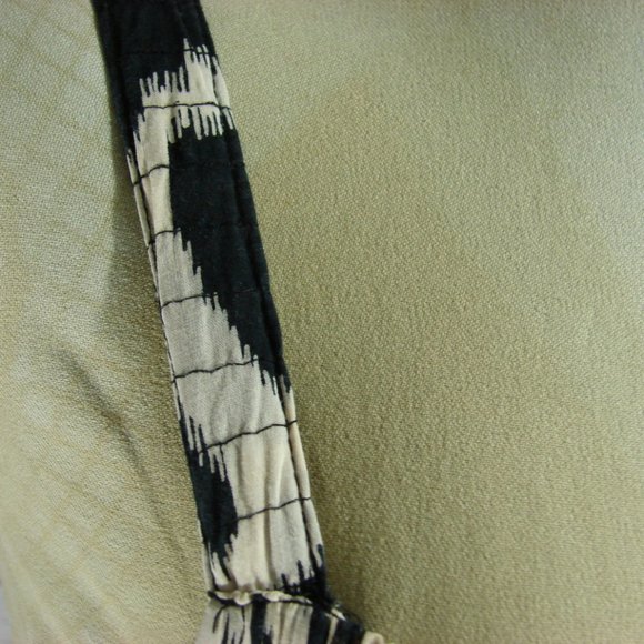 Cream Black Patterned Stretch Top Tank Dress MED - Picture 6 of 16